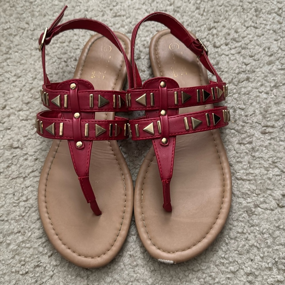 Rouge Helium Sandals Size 10 Color Red Gold